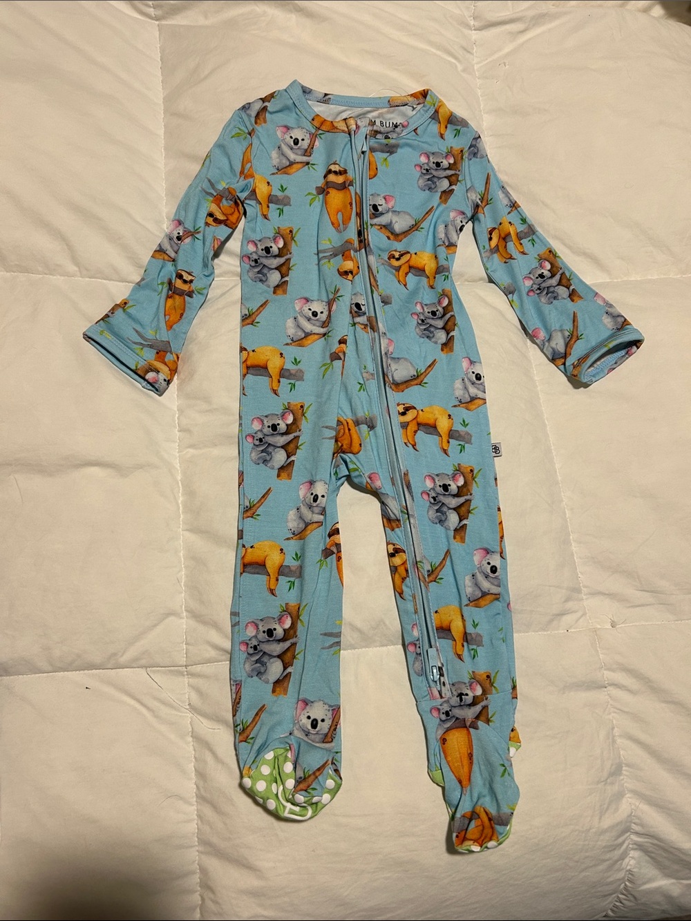 NWT Little Bum Bums Sloth Footie